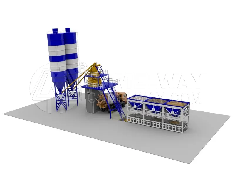 concrete batching plant with skip hoist