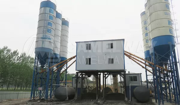 Double Mixers Concrete Batching Plant for Continuous Production Solution