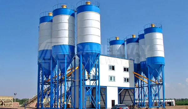 How is the environmental friendly concrete batching plant so dust free?