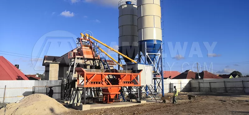 HZS25 concrete plant in Tanzania