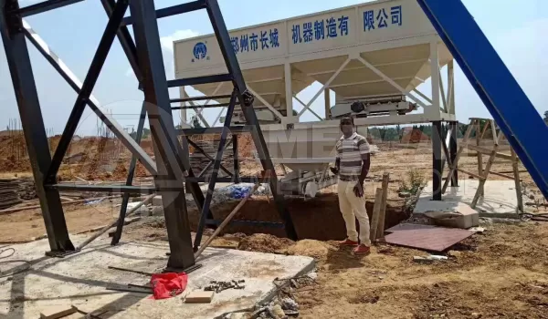 50m3/h Skip hoist concrete batching plant in Africa Ghana