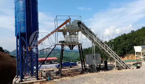 hzs60 belt type concrete batching plant