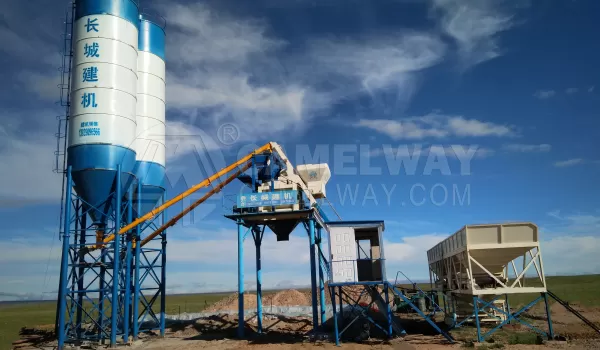 skip type concrete batching plant